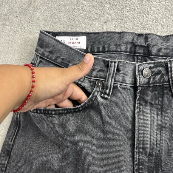 Gap Jeans Mens 28x28” Faded Black Baggy Fit Denim Y2K Skater Grunge Pants - Picture 8 of 14